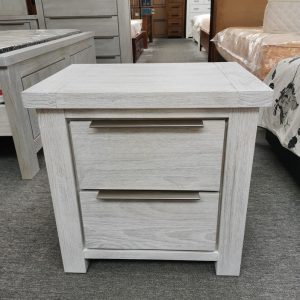 Whitewashed Mikah Wooden Bedside