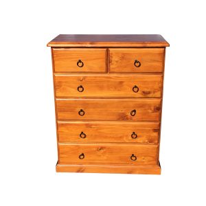 Honey Pine 6-Drawer Tallboy