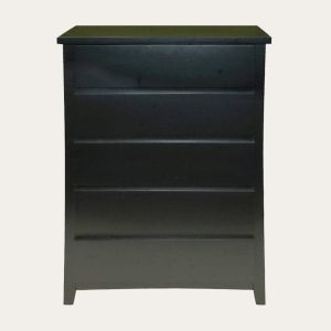 Perry 5-Drawer Tallboy in Stylish Black Finish