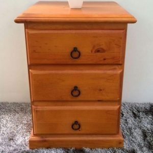 Miguel Honey Pine 3-Drawer Bedside Table