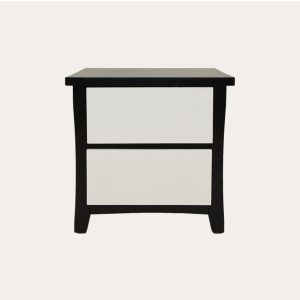 Perry Black and White 2-Drawer Bedside Table